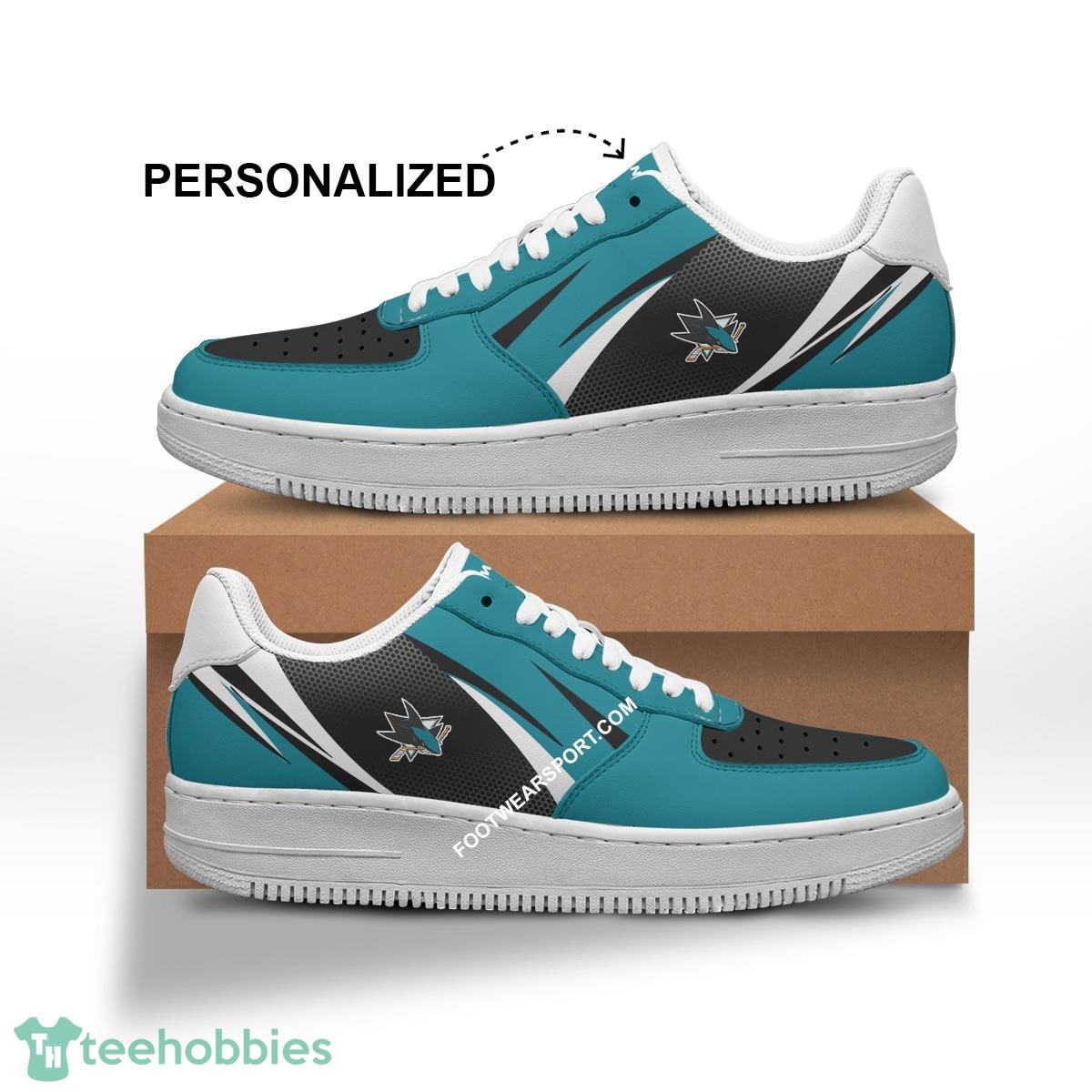 Custom Name San Jose Sharks Air Force 1 Shoes Trending Design AOP For Men Women - NHL San Jose Sharks Air Force 1 Shoes Personalized Style 1