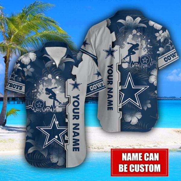 Dallas Cowboys Flower Tropical Hawaiian Shirt And Shorts Custom Name For Fans Summer Outfit Product Photo 2