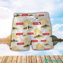 Derbi Motorcycles Yellow Coconut Pattern Combo 3D Hawaiian Shirt And Shorts Product Photo 2