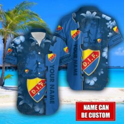 Djurgårdens IF Flower Tropical Hawaiian Shirt And Shorts Custom Name For Fans Summer Outfit Product Photo 2