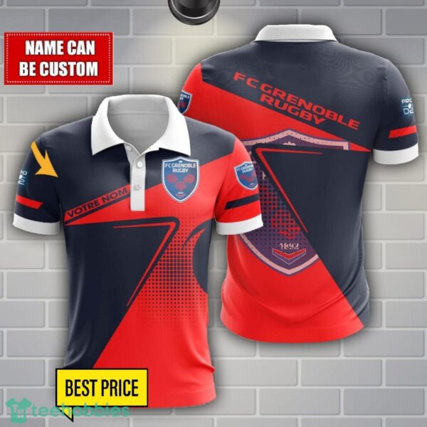 FC Grenoble Rugby Polo Shirt Personalized Name Product Photo 1