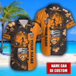 FC Lorient Flower Tropical Hawaiian Shirt And Shorts Custom Name For Fans Summer Outfit Product Photo 2