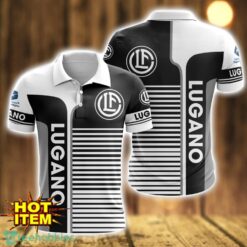 FC Lugano Striped 3D Polo Shirt For Men Product Photo 1