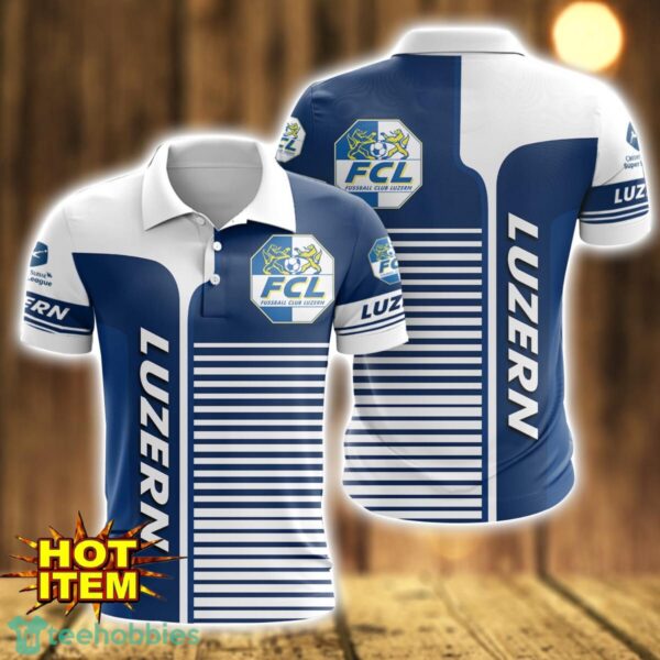 FC Luzern Striped 3D Polo Shirt For Men Product Photo 1