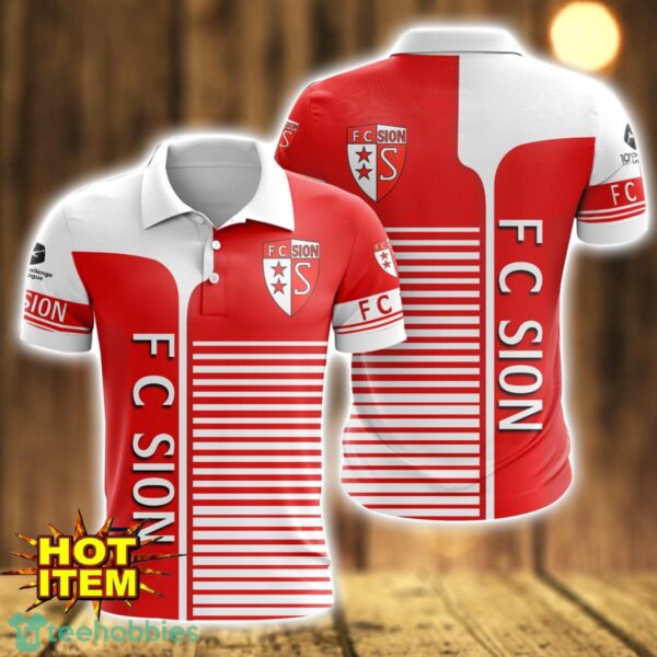FC Sion Striped 3D Polo Shirt For Men Product Photo 1