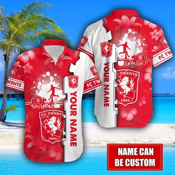 FC Twente Flower Tropical Hawaiian Shirt And Shorts Custom Name For Fans Summer Outfit Product Photo 2