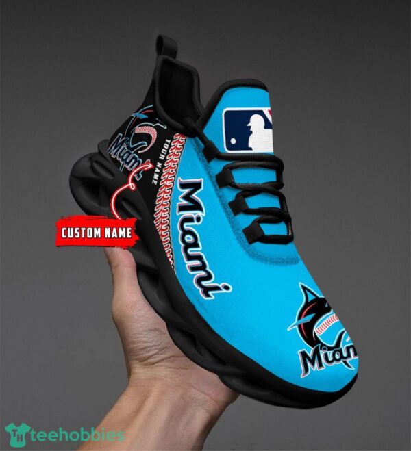 For Fans MLB Miami Marlins Personalized Name Max Soul Sneakers Product Photo 2