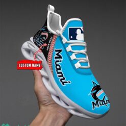 For Fans MLB Miami Marlins Personalized Name Max Soul Sneakers Product Photo 1