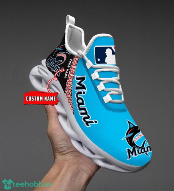 For Fans MLB Miami Marlins Personalized Name Max Soul Sneakers Product Photo 1