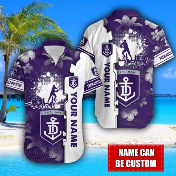 Fremantle Dockers Flower Tropical Hawaiian Shirt And Shorts Custom Name For Fans Summer Outfit Product Photo 2