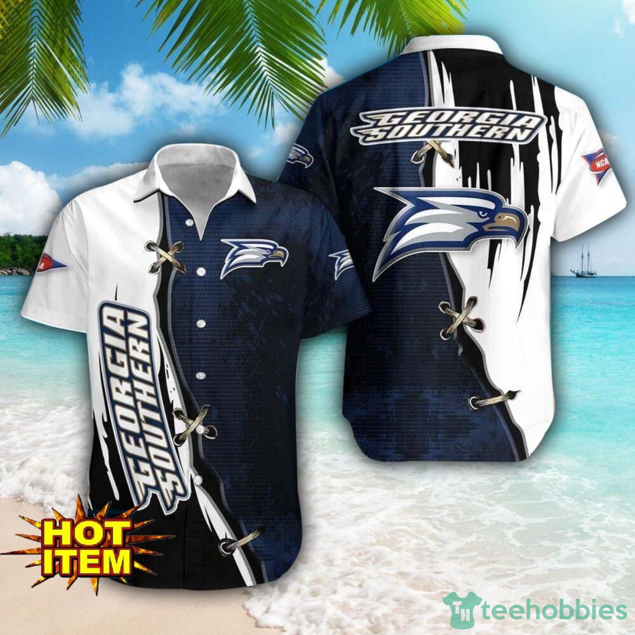 Georgia Southern Eagles Logo Team Printed 3D Hawaiian Shirt Beach Summer Gift image Georgia Southern Eagles Logo Team Printed 3D Hawaiian Shirt Beach Summer Gift Product Photo 1