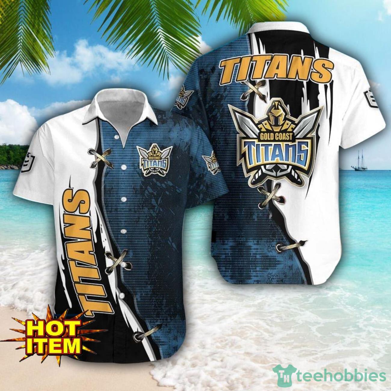 Gold Coast Titans Logo Team Printed 3D Hawaiian Shirt Beach Summer Gift Product Photo 1