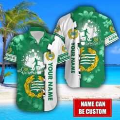 Hammarby IF Flower Tropical Hawaiian Shirt And Shorts Custom Name For Fans Summer Outfit Product Photo 2