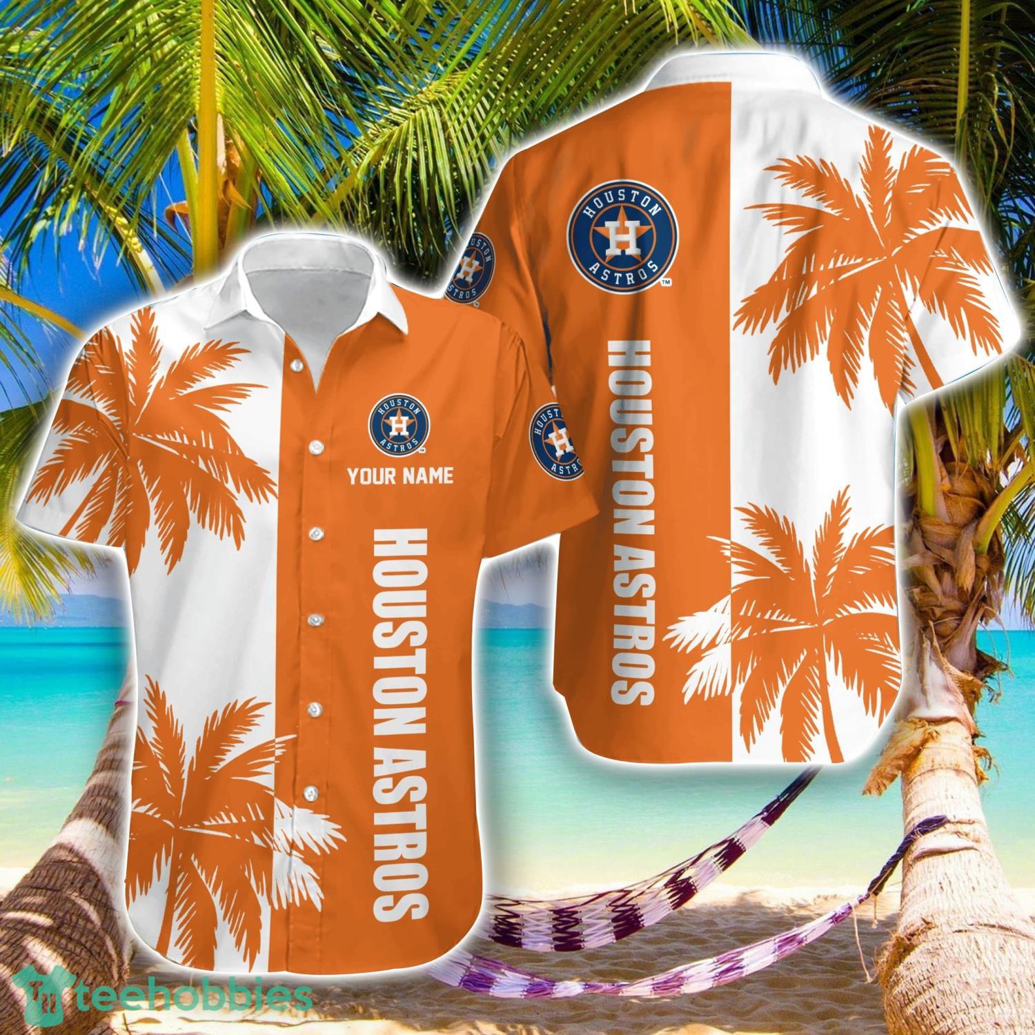 Houston Astros MLB Beach Coconut Hawaiian Shirt Trending Summer Gift Custom Name Product Photo 1