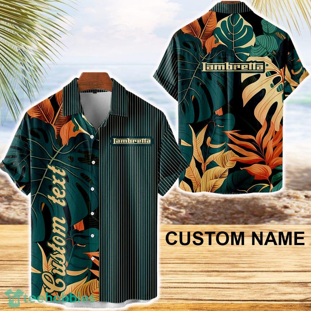 Lambretta Vintage Hawaiian Shirt Car Leaf Green For Summer Fans Custom Name - Lambretta Vintage Hawaiian Shirt Car Leaf Green For Summer Fans Custom Name