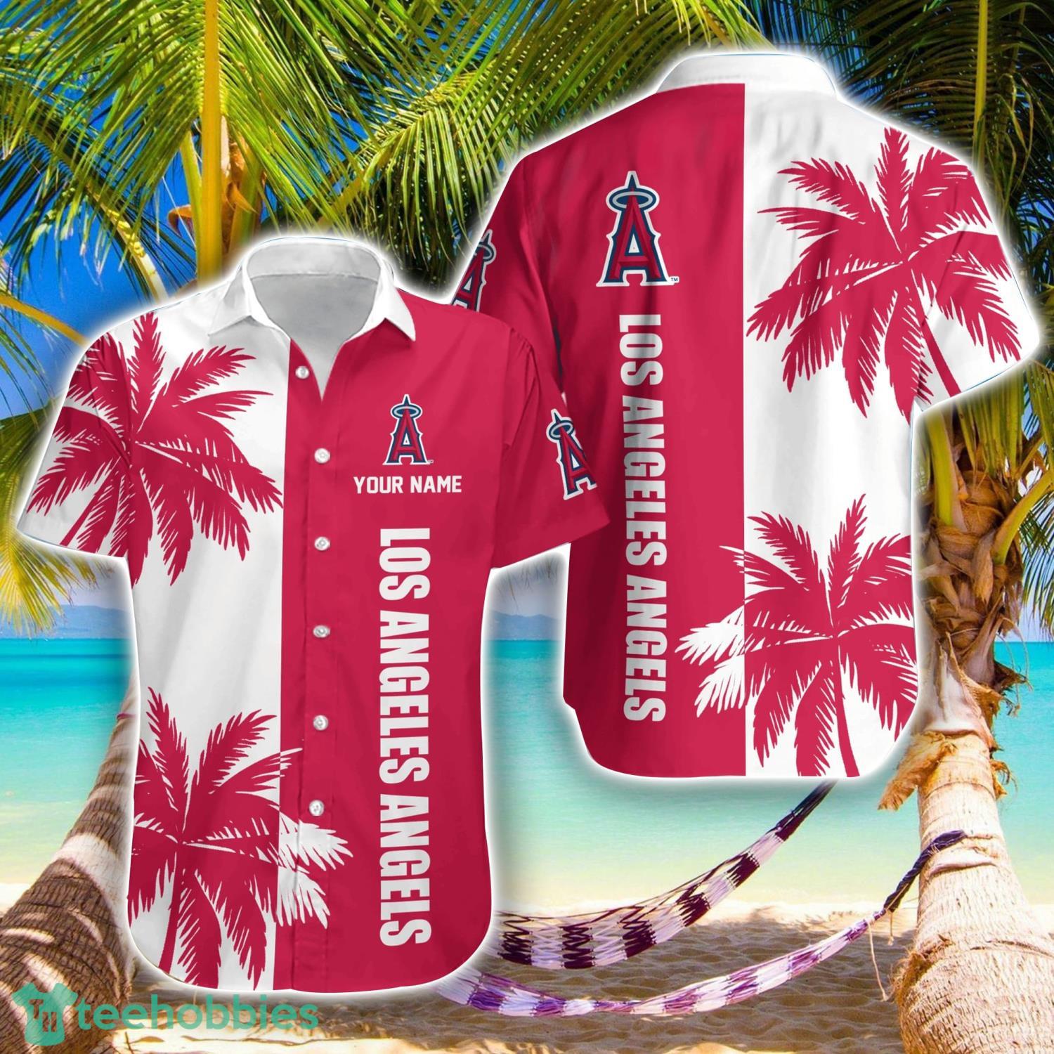 Los Angeles Angels MLB Beach Coconut Hawaiian Shirt Trending Summer Gift Custom Name Product Photo 1