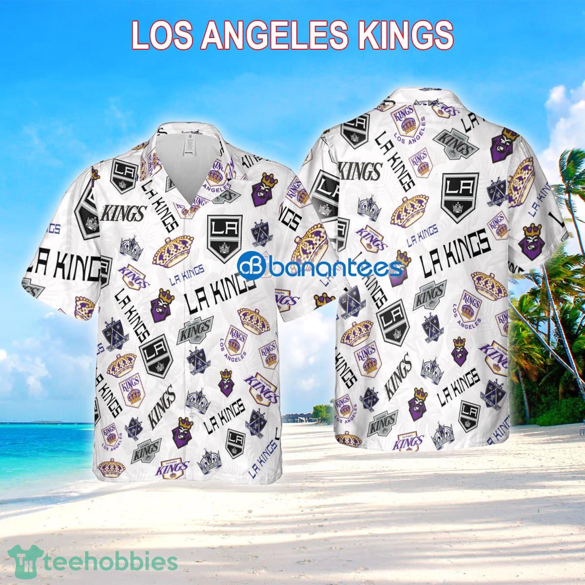 Los Angeles Kings 3D Hawaiian Shirt White Pattern Logo New Gift For Summer - Los Angeles Kings 3D Hawaiian Shirt White Pattern Logo New Gift For Summer