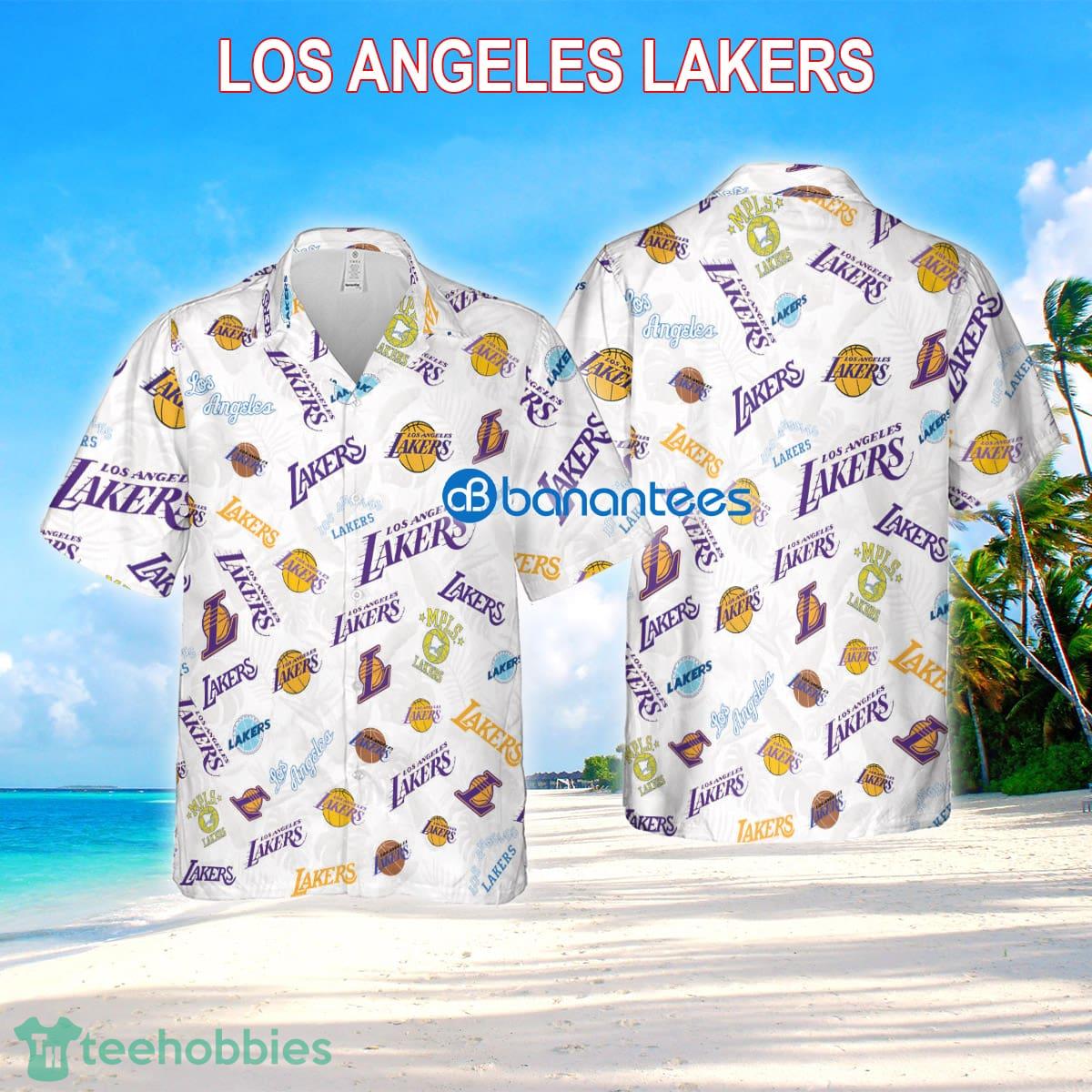 Los Angeles Lakers 3D Hawaiian Shirt White Pattern Logo New All Over Print Gift Summer - Los Angeles Lakers 3D Hawaiian Shirt White Pattern Logo New All Over Print Gift Summer