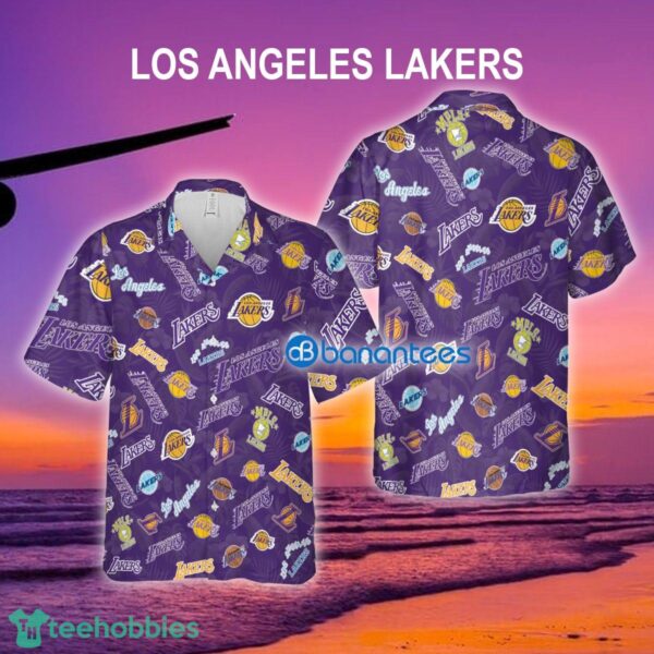 Los Angeles Lakers AOP Hawaiian Shirt Pattern Logo Special Gifts - Los Angeles Lakers AOP Hawaiian Shirt Pattern Logo Special Gifts