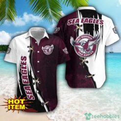 Manly Warringah Sea Eagles Logo Team Printed 3D Hawaiian Shirt Beach Summer Gift Product Photo 1