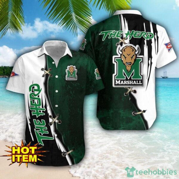 Marshall Thundering Herd Logo Team Printed 3D Hawaiian Shirt Beach Summer Gift Product Photo 1