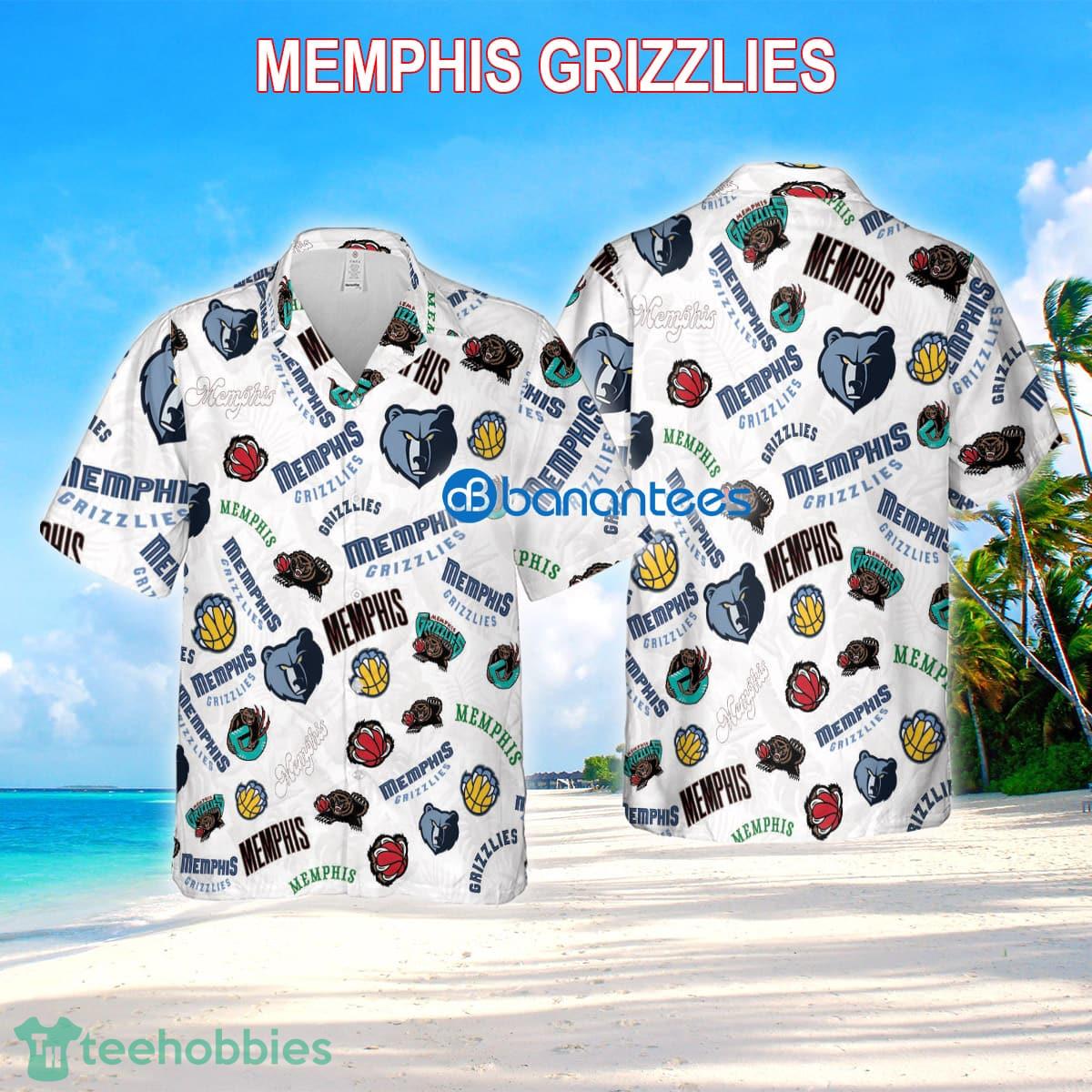 Memphis Grizzlies 3D Hawaiian Shirt White Pattern Logo New AOP Special Gifts - Memphis Grizzlies 3D Hawaiian Shirt White Pattern Logo New AOP Special Gifts