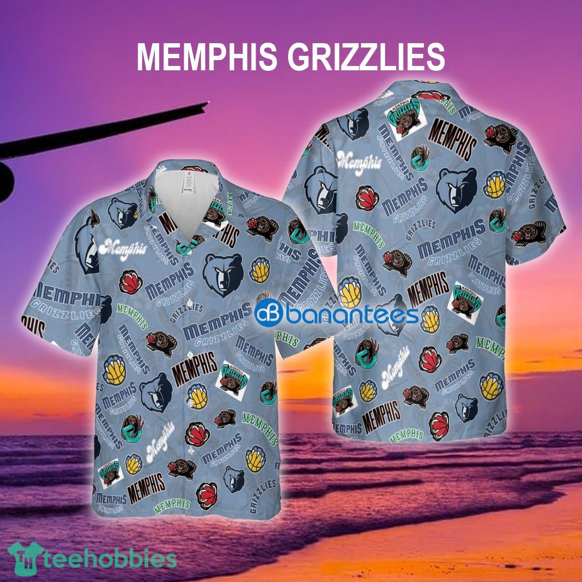 Memphis Grizzlies Hawaiian Shirt Pattern Logo All Over Print For Beach - Memphis Grizzlies Hawaiian Shirt Pattern Logo All Over Print For Beach