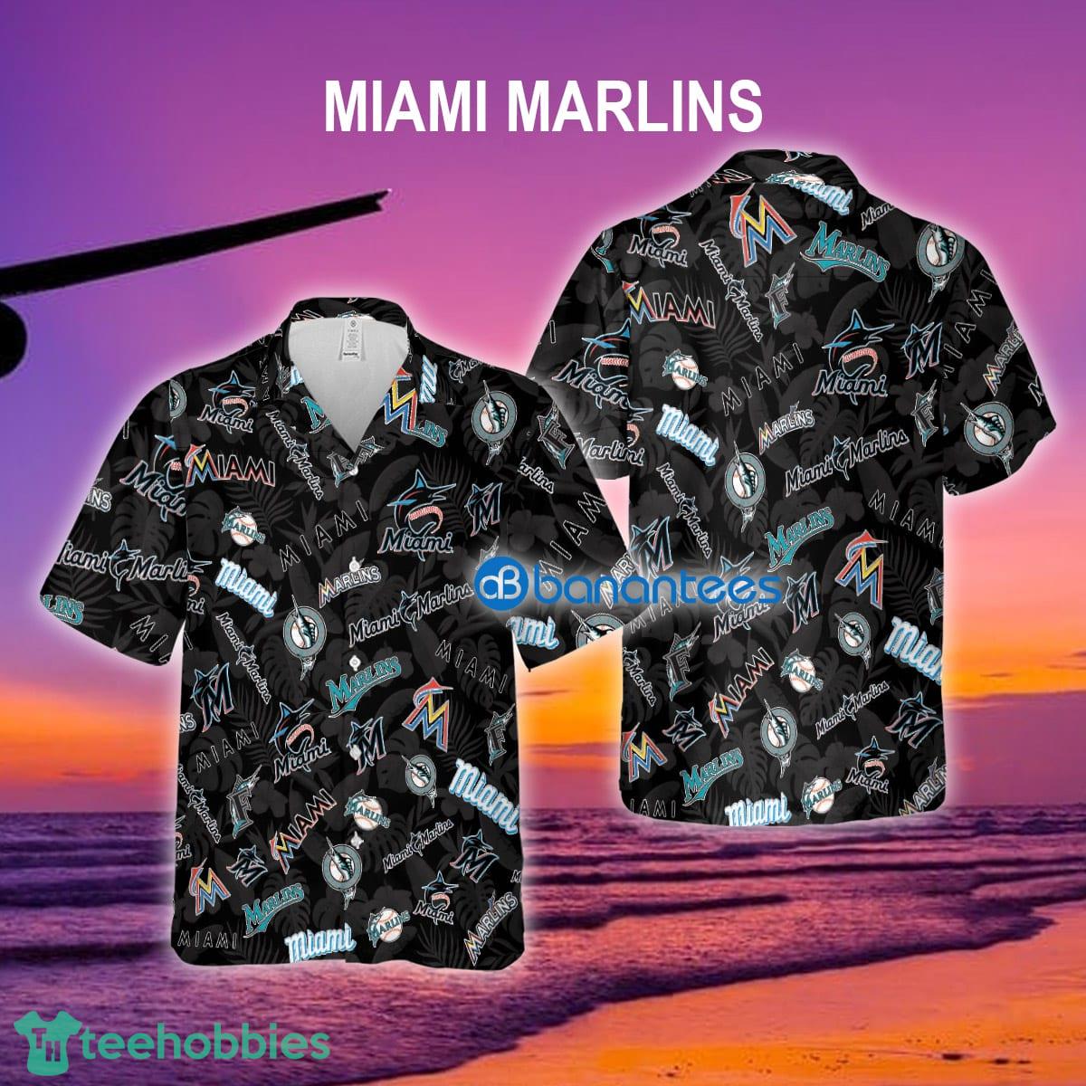 Miami Marlins 3D Hawaiian Shirt Pattern Logo For Beach - Miami Marlins 3D Hawaiian Shirt Pattern Logo For Beach