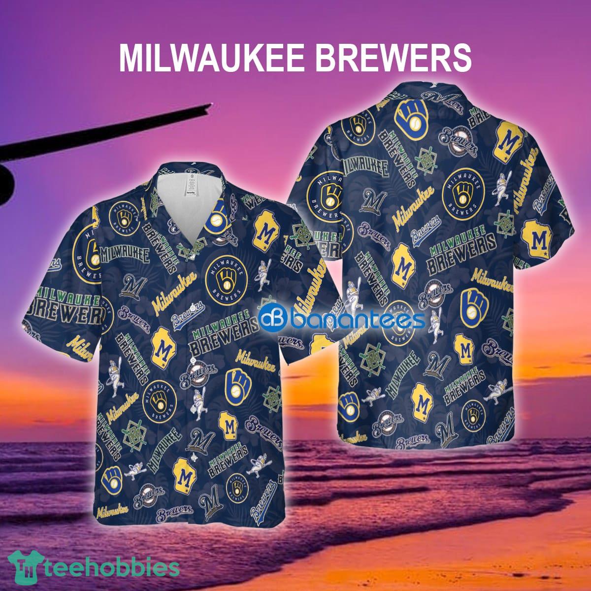 Milwaukee Brewers AOP Hawaiian Shirt Pattern Logo For Men And Women - Milwaukee Brewers AOP Hawaiian Shirt Pattern Logo For Men And Women