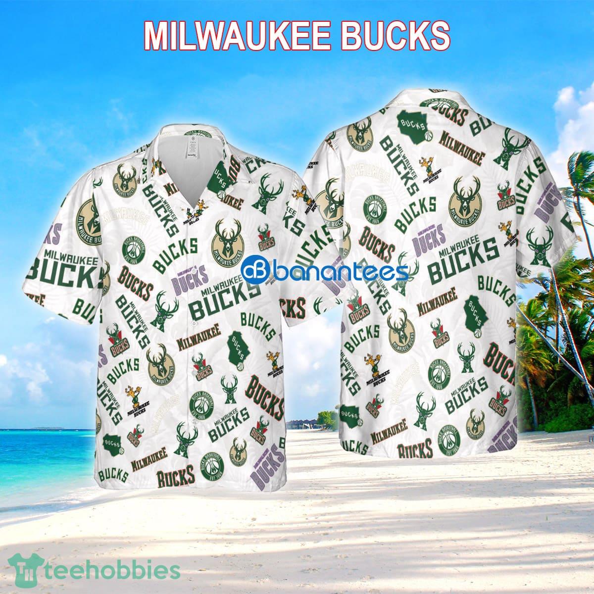 Milwaukee Bucks 3D Hawaiian Shirt White Pattern Logo New For Men And Women - Milwaukee Bucks 3D Hawaiian Shirt White Pattern Logo New For Men And Women