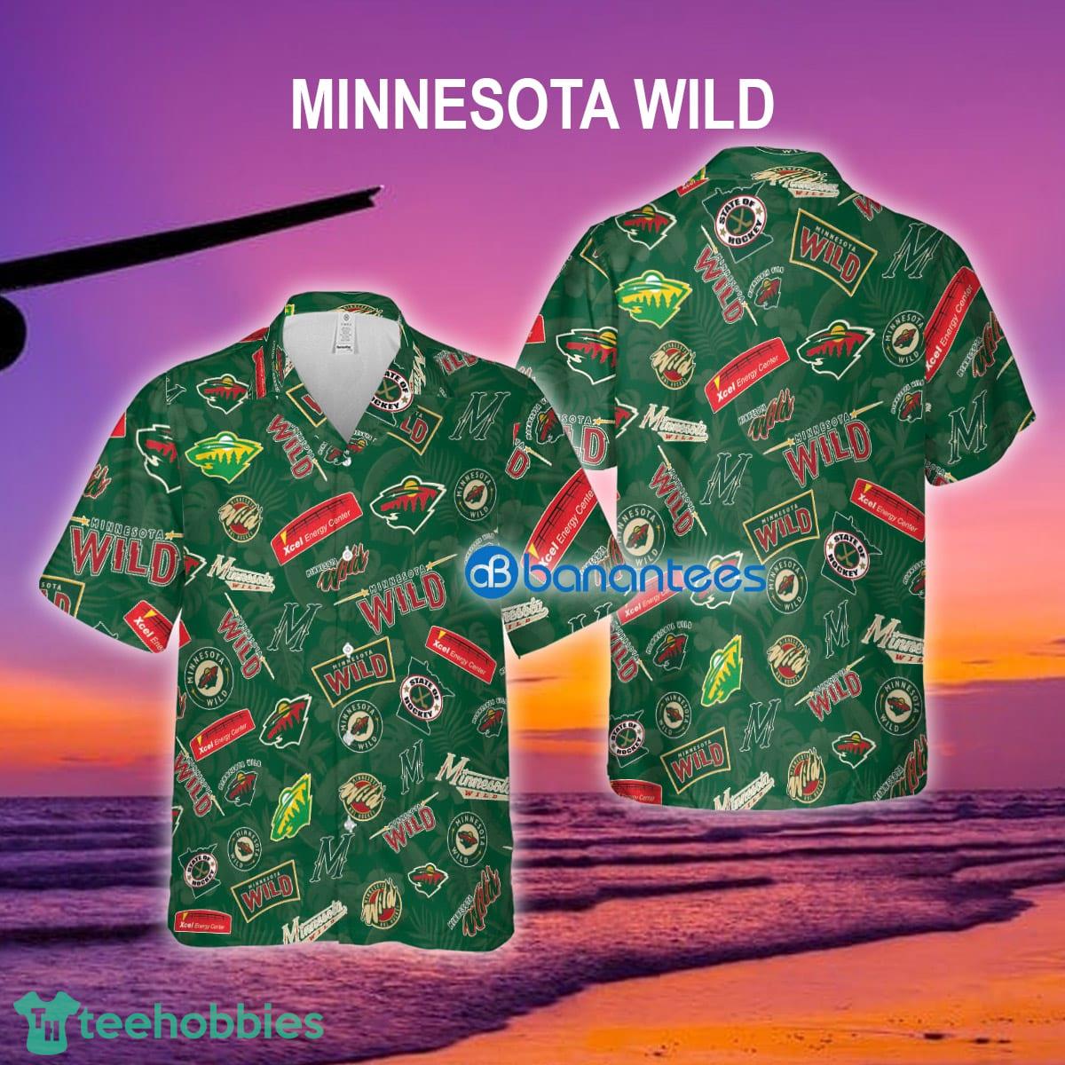 Minnesota Wild AOP Hawaiian Shirt Pattern Logo Gift For Fans - Minnesota Wild AOP Hawaiian Shirt Pattern Logo Gift For Fans