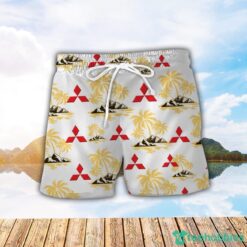 Mitsubishi Fuso Yellow Coconut Pattern Combo 3D Hawaiian Shirt And Shorts Product Photo 2