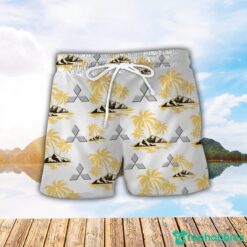 Mitsubishi Yellow Coconut Pattern Combo 3D Hawaiian Shirt And Shorts Product Photo 2