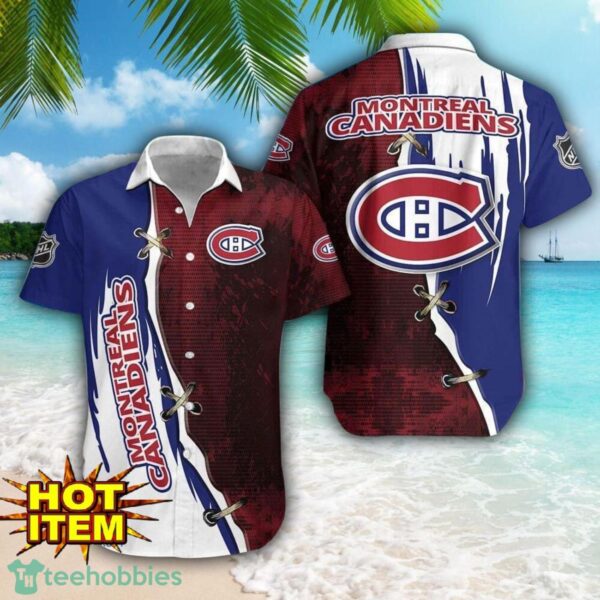 Montreal Canadiens Logo Team Printed 3D Hawaiian Shirt Beach Summer Gift Product Photo 1