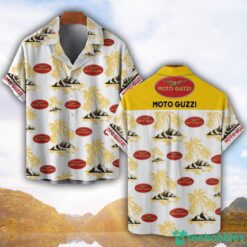 Moto Guzzi Yellow Coconut Pattern Combo 3D Hawaiian Shirt And Shorts Product Photo 1