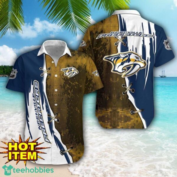 Nashville Predators Logo Team Printed 3D Hawaiian Shirt Beach Summer Gift Product Photo 1