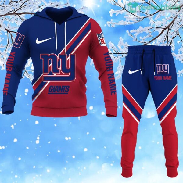 New York Giants 3D Unisex Hoodie And Long Pants All Over Print For Fans Product Photo 1