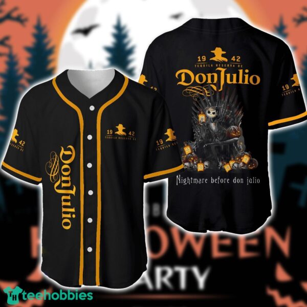Nightmare Before Don Julio Jack Skellington Baseball Jersey Shirt Special Halloween Gift Product Photo 1