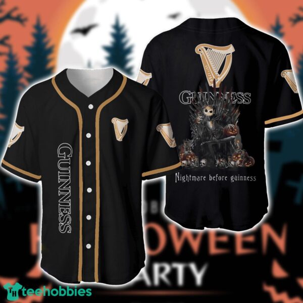 Nightmare Before Guinness Beer Jack Skellington Baseball Jersey Shirt Special Halloween Gift Product Photo 1