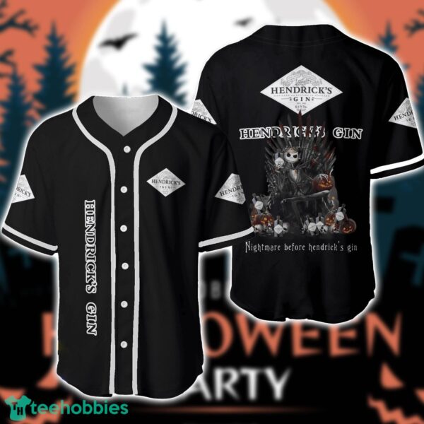 Nightmare Before Hendrick's Gin Jack Skellington Baseball Jersey Shirt Special Halloween Gift Product Photo 1