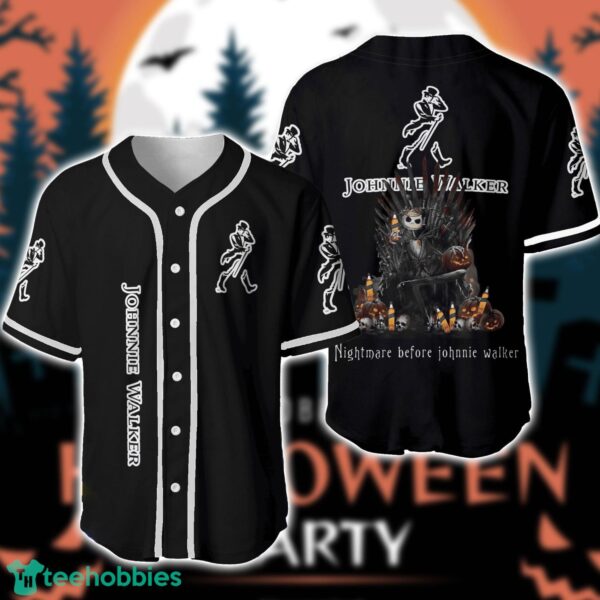 Nightmare Before Johnnie Walker Jack Skellington Baseball Jersey Shirt Special Halloween Gift Product Photo 1