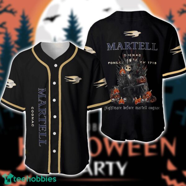 Nightmare Before Martell Cognac Jack Skellington Baseball Jersey Shirt Special Halloween Gift Product Photo 1