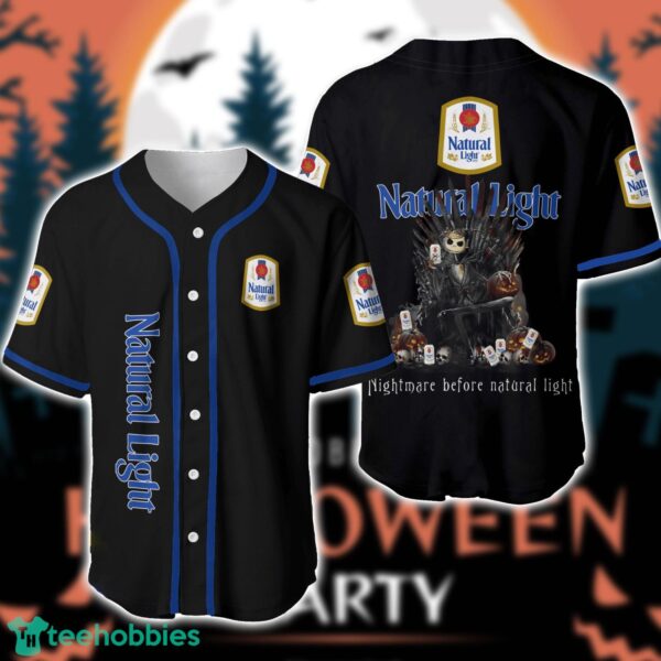 Nightmare Before Natural Light Jack Skellington Baseball Jersey Shirt Special Halloween Gift Product Photo 1