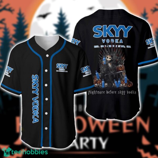 Nightmare Before SKYY Vodka Jack Skellington Baseball Jersey Shirt Special Halloween Gift Product Photo 1
