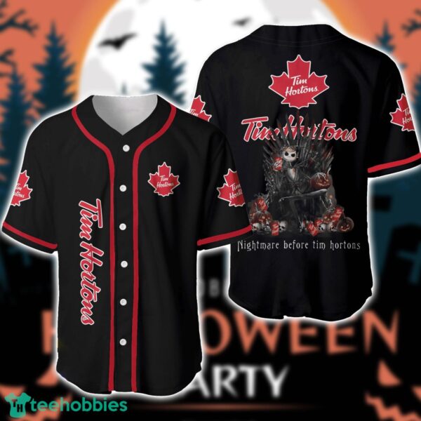 Nightmare Before Tim Hortons Jack Skellington Baseball Jersey Shirt Special Halloween Gift Product Photo 1