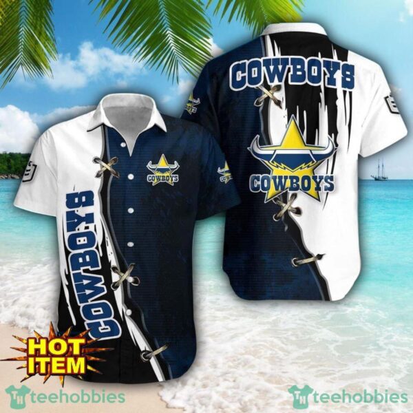 North Queensland Cowboys Logo Team Printed 3D Hawaiian Shirt Beach Summer Gift Product Photo 1