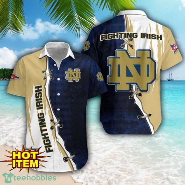 Notre Dame Fighting Irish Logo Team Printed 3D Hawaiian Shirt Beach Summer Gift Product Photo 1