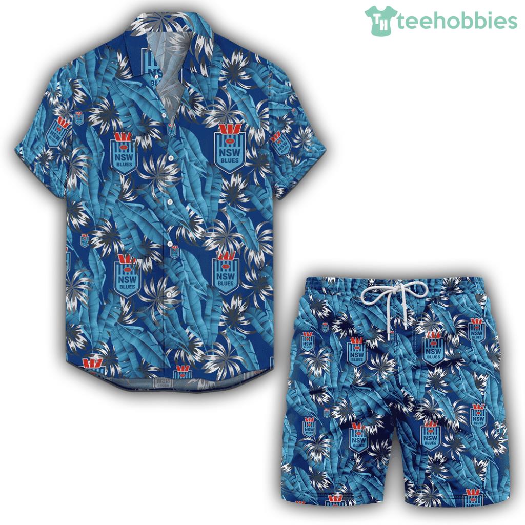 Nsw Blues Hawaiian Shirt And Shorts Paradise NRL Trending Summer 2024 Product Photo 1