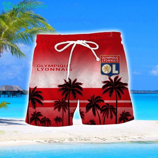 Olympique Lyonnais Coconut Aloha Hawaiian Shirt And Shorts Beach Set For Men And Women Product Photo 2