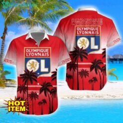 Olympique Lyonnais Coconut Aloha Hawaiian Shirt And Shorts Beach Set For Men And Women Product Photo 1